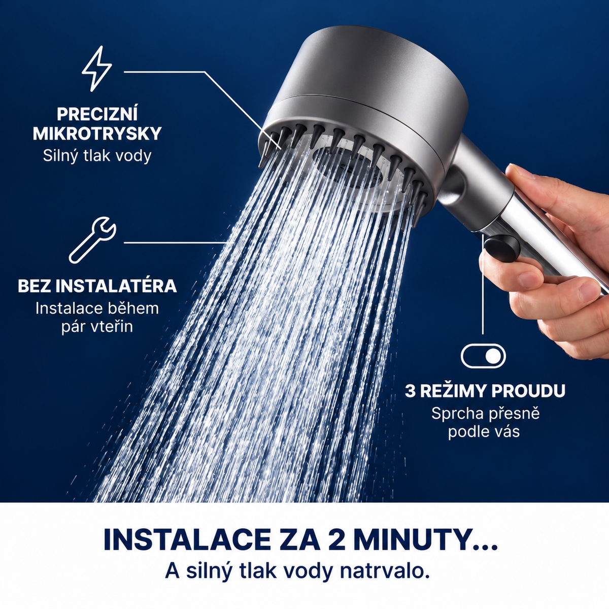 Filtrační sprchová hlavice pro krásnější pleť a vlasy