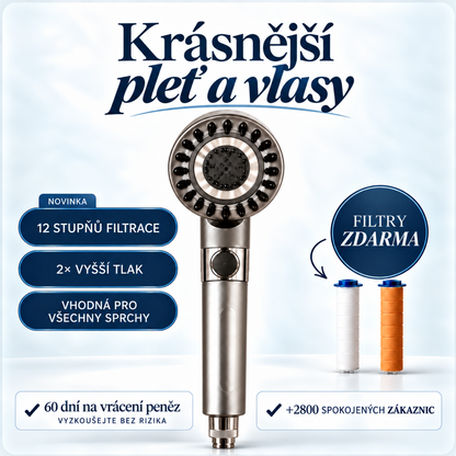 Filtrační sprchová hlavice pro krásnější pleť a vlasy